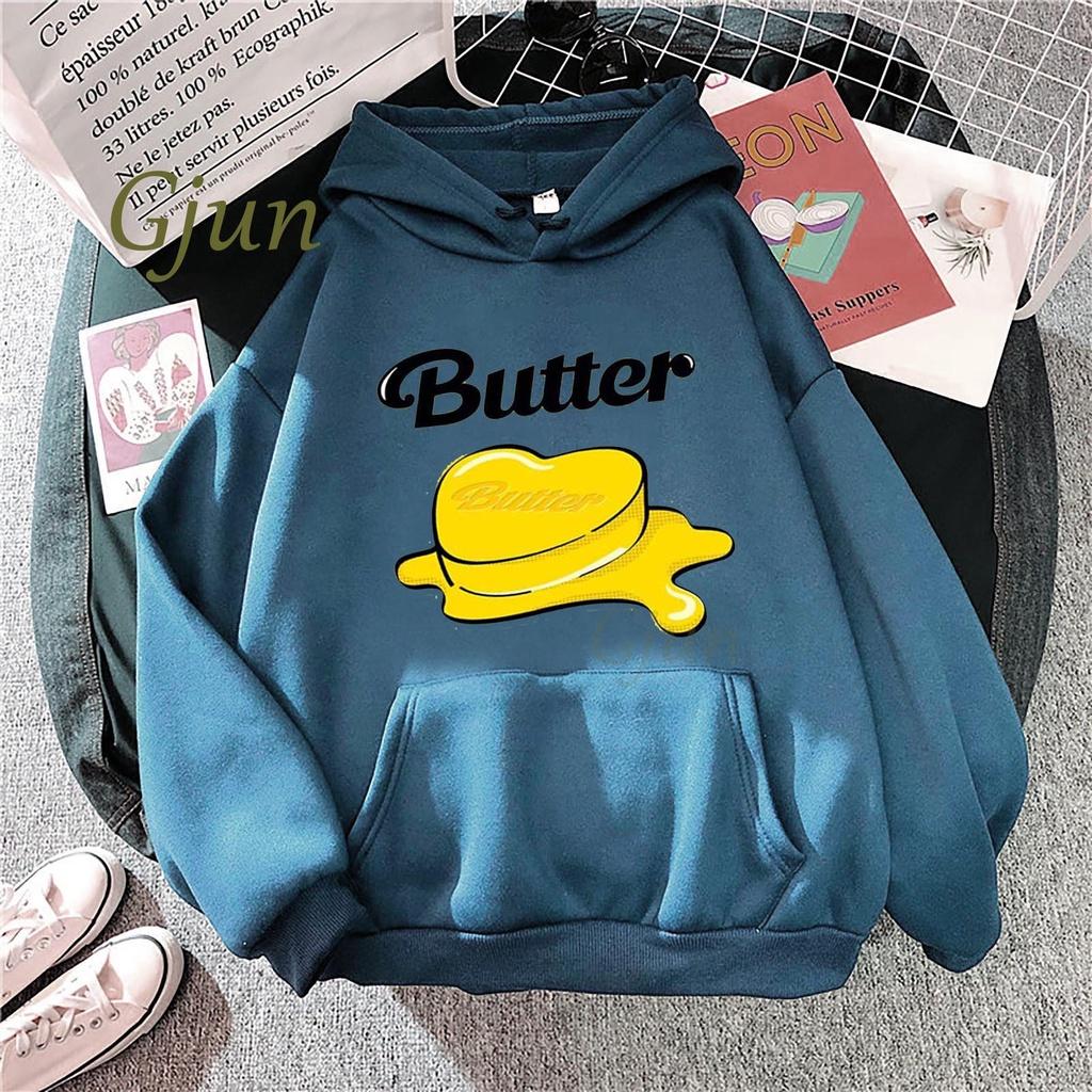 2021 Mới Ablum Bơ Bangtan Boys Khoác Hoodie Unisex Kawaii Kpop Hàn Quốc Đồ Họa Áo Bông Tai