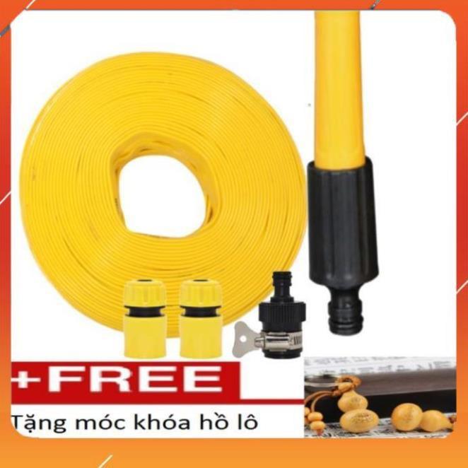 ️Evoucher Bộ dây vòi xịt nước rửa xe,tưới cây ,tăng áp 3 lần,loại 3m,5m 206622-5 cút sập,nối nhựa đen+ móc khoá