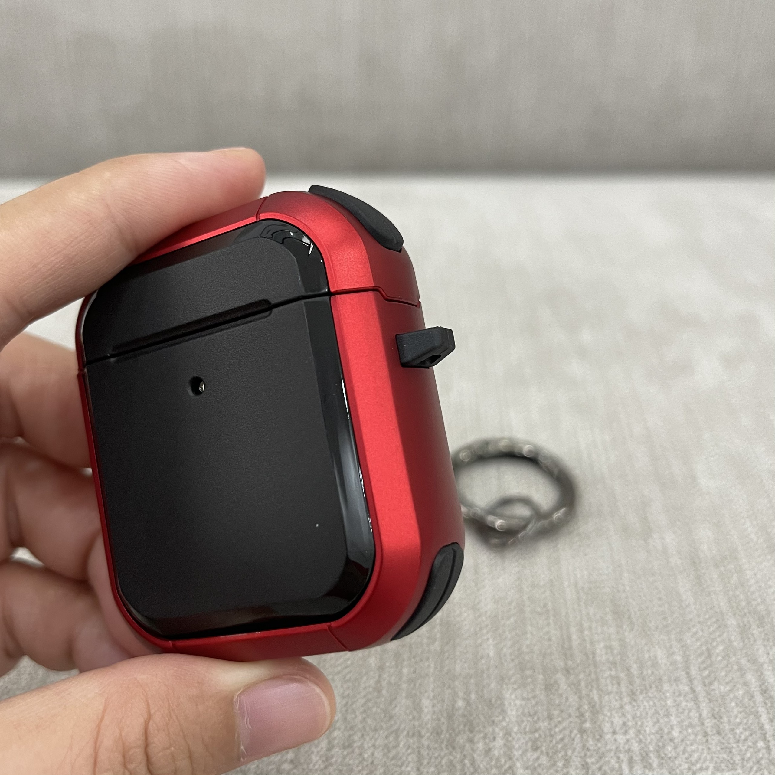 Case Chống Sốc 360 Độ Cho Airpods 1 / Airpods 2 -  Màu Đen Viền Đỏ