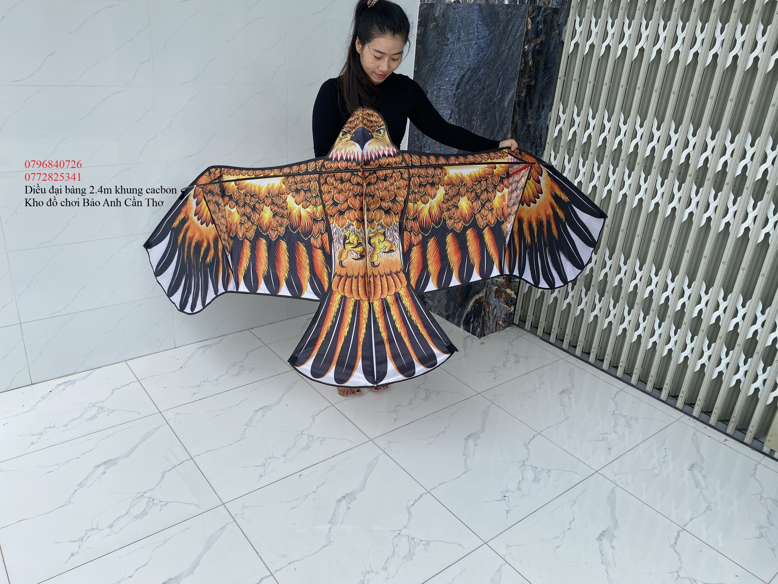 Diều đại bàng 2.4m khung cacbon giao màu ngẫu nhiên