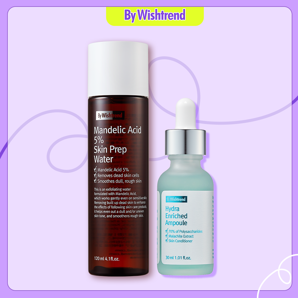 Combo Tinh Chất By Wishtrend Hydra Enriched Ampoule 30ml+By Wishtrend Mandelic Acid 5% Skin Prep Water 120ml