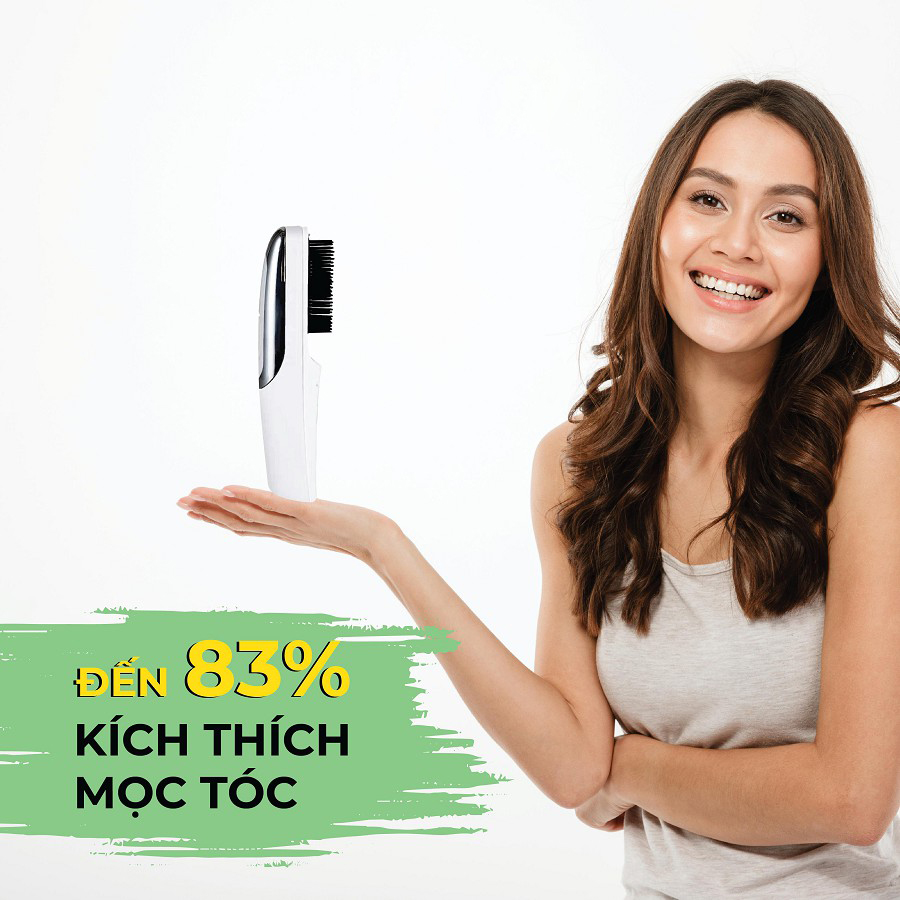 Lược Máy Chải Tóc Tia Hồng Ngoại Massage Da Đầu - Kích thích tóc mọc, giảm stress cho da đầu