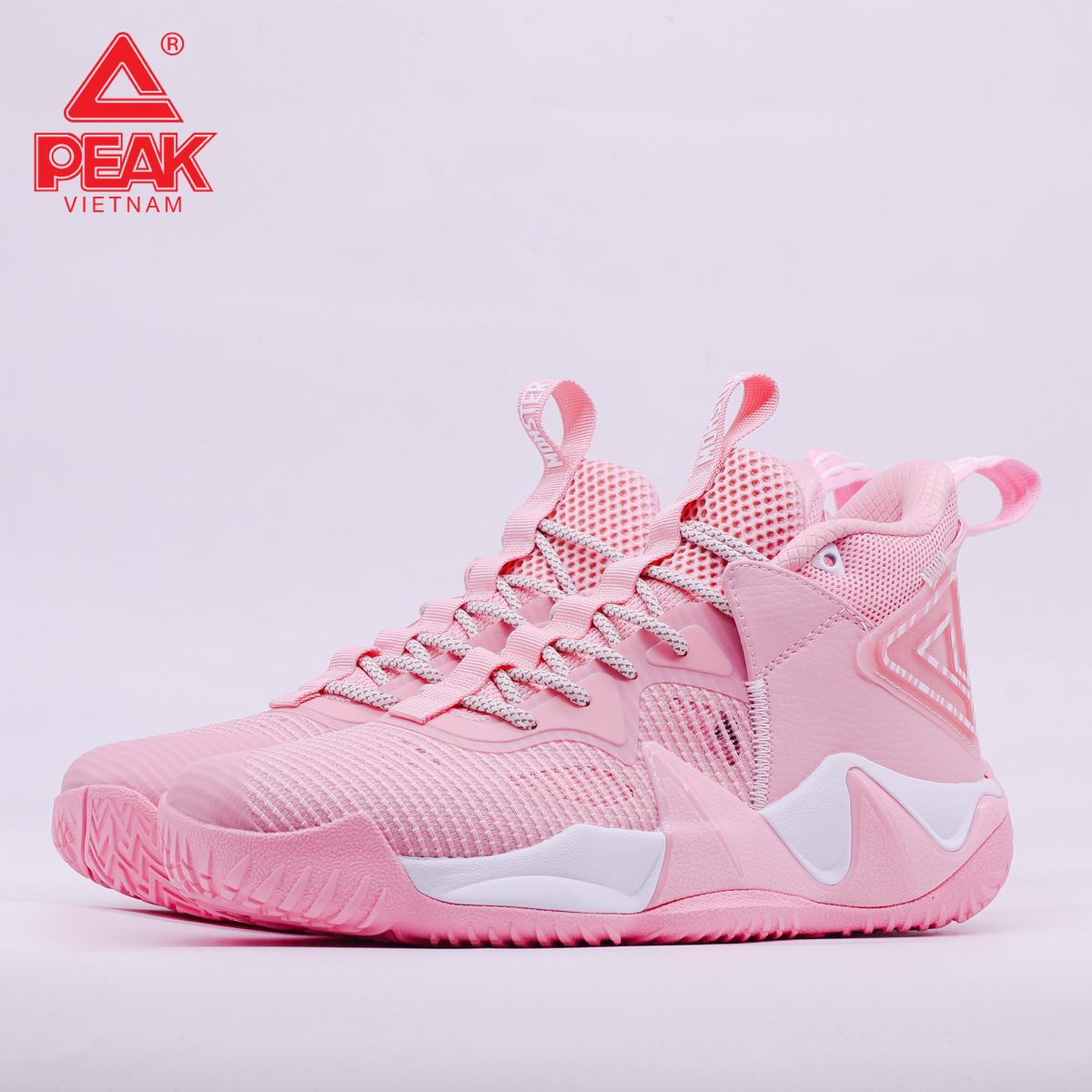 Giày Bóng Rổ Nam Cổ Cao Peak Basketball Outdoor Monster 7.2 E221041A - Màu Hồng
