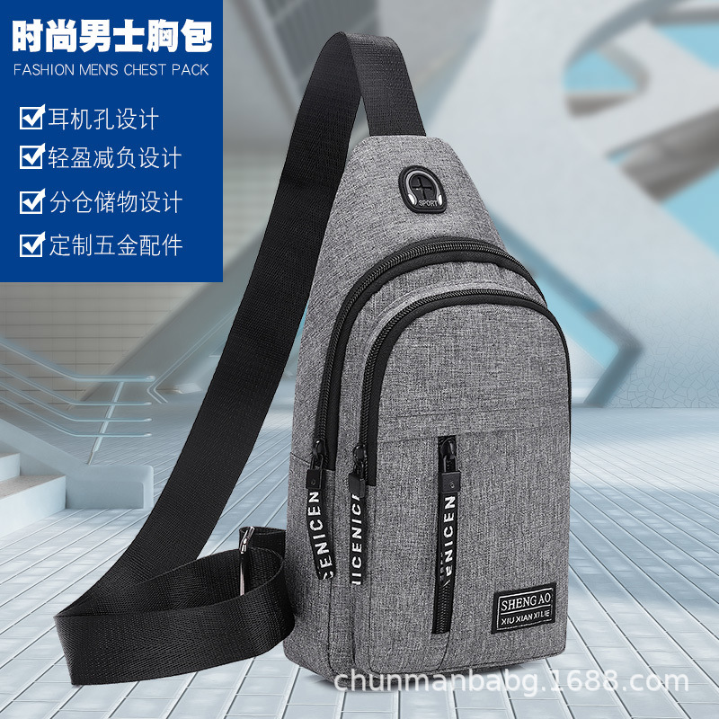 Túi Đeo Chéo Nam Vải Canvas, thiết kế 3 ngăn để đồ phong cách Hàn Quốc, Túi Đeo Vai Nam, Túi Đeo Trước Ngực Túi Đeo Hông