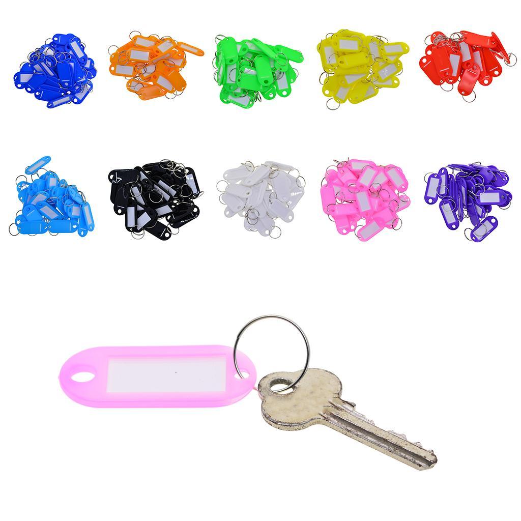100pcs Removable Waterproof Key Tags ID Name Card Tags Mark Label Blue