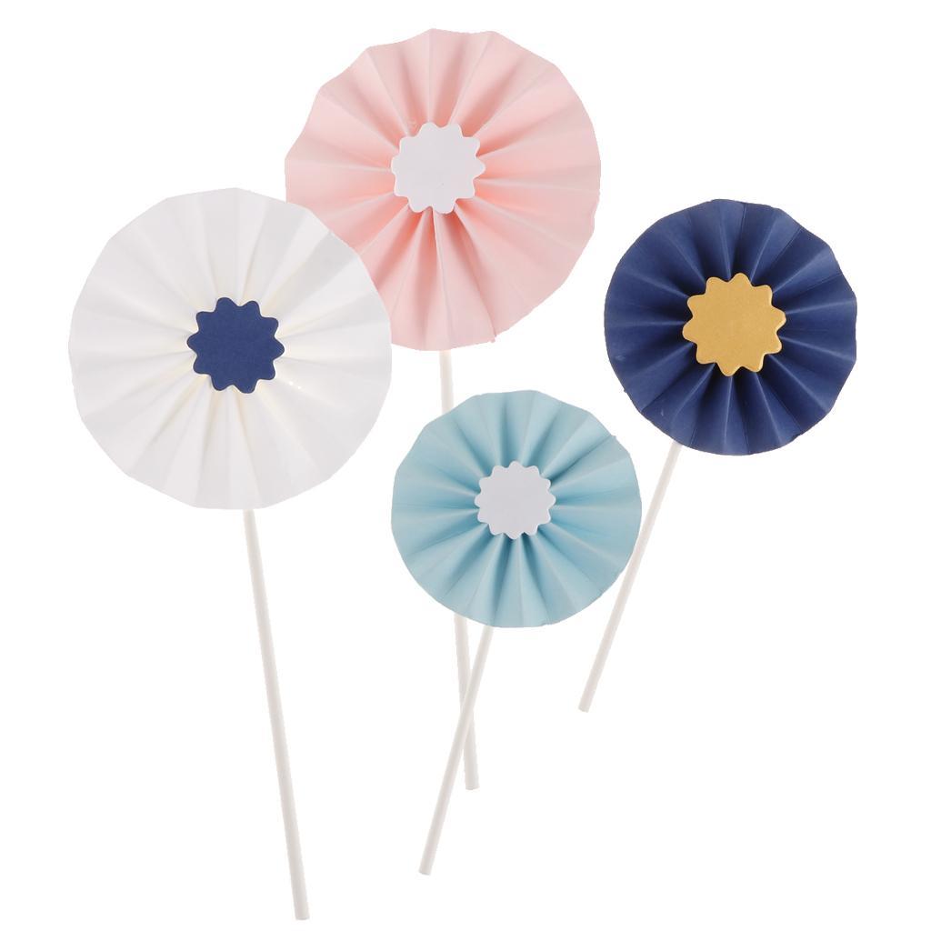 4 Pieces Lovely Sunflower Cake Toppers Kids Birthday Party Cake Decorations