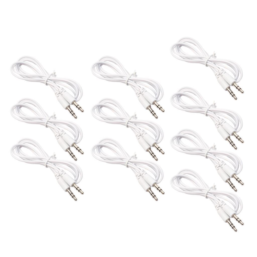 10pc Aux Cable 3.5 to 3.5 Stereo Cable Male to Male Phone Cord 3.28ft