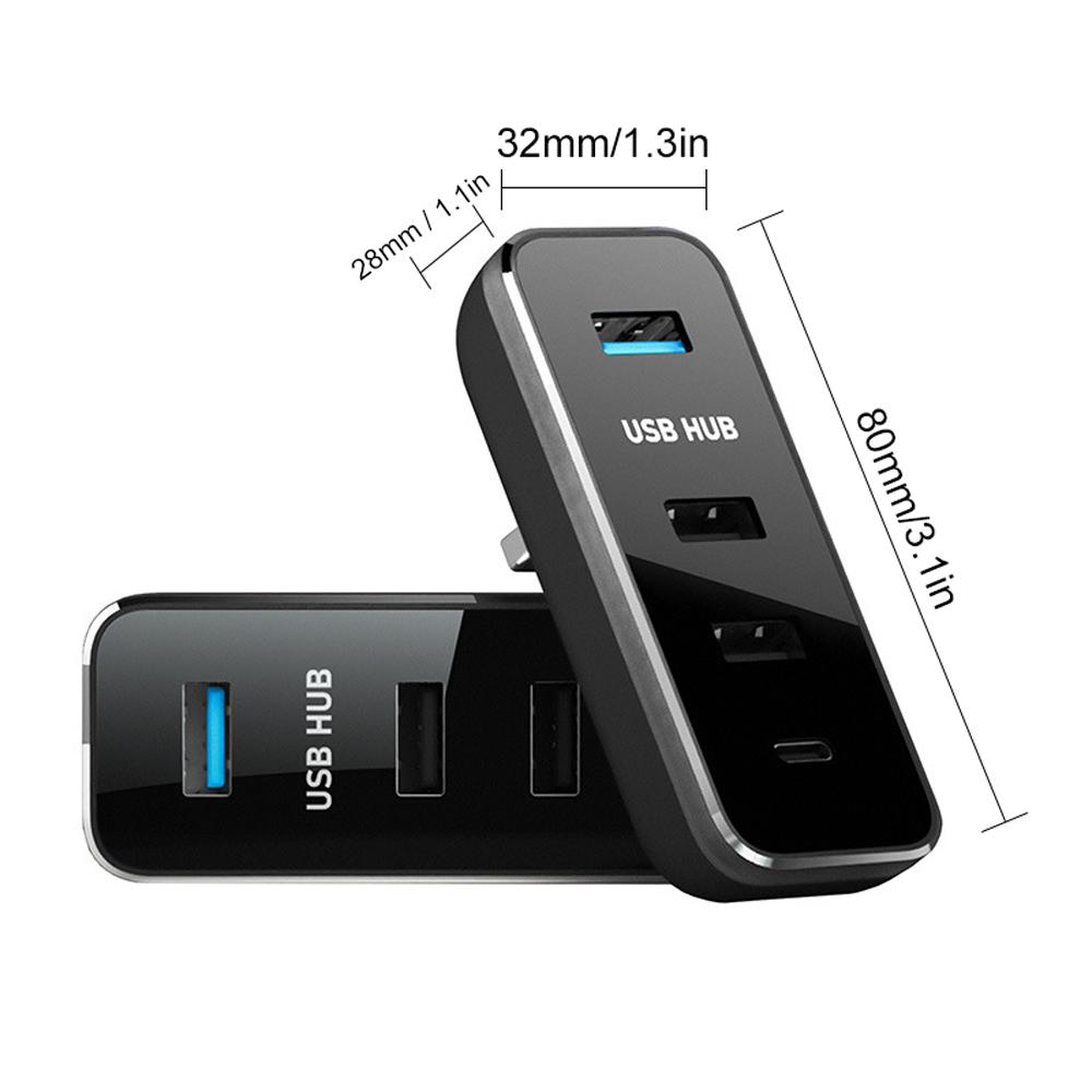 In-car Hub USB Docking Station Car Gloves Box USB Splitter 4-in-1 USB Adapter Auto Recharge Accessories for Model 3/Y