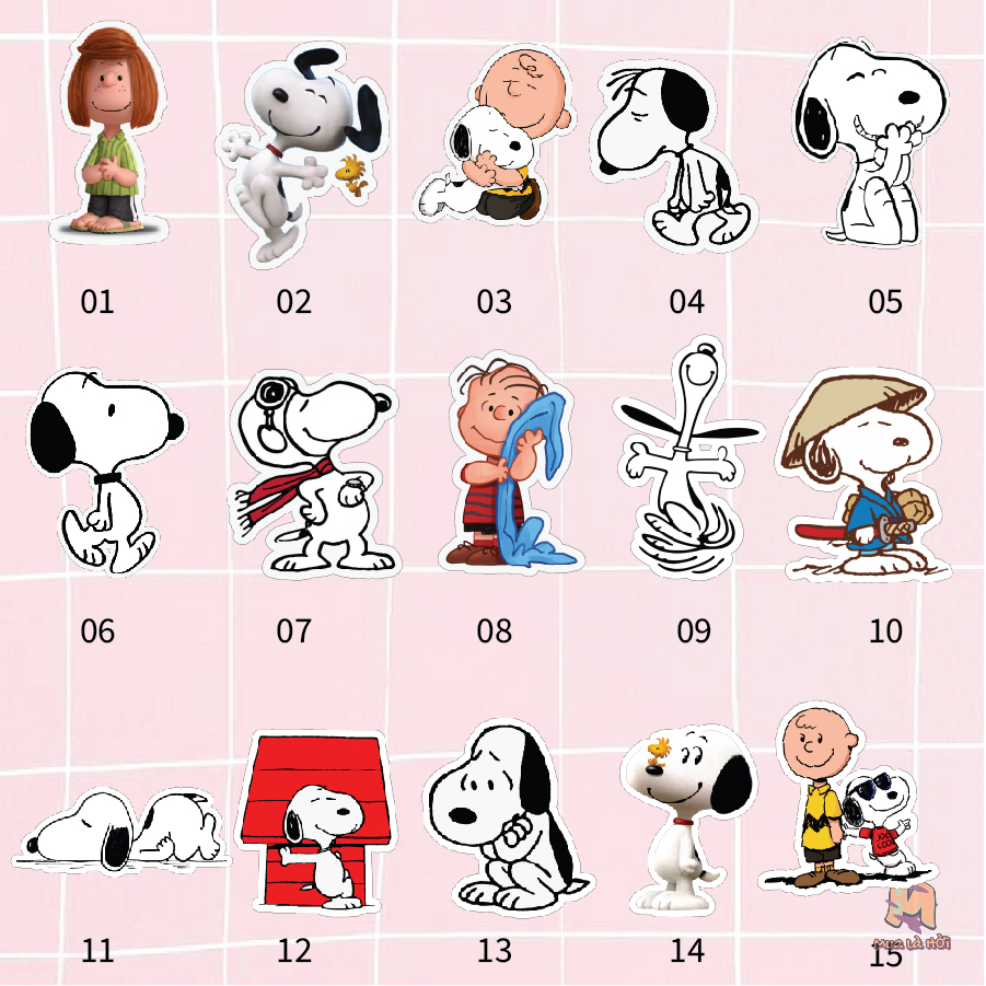 Miếng dán Stickers chủ đề Snoopy