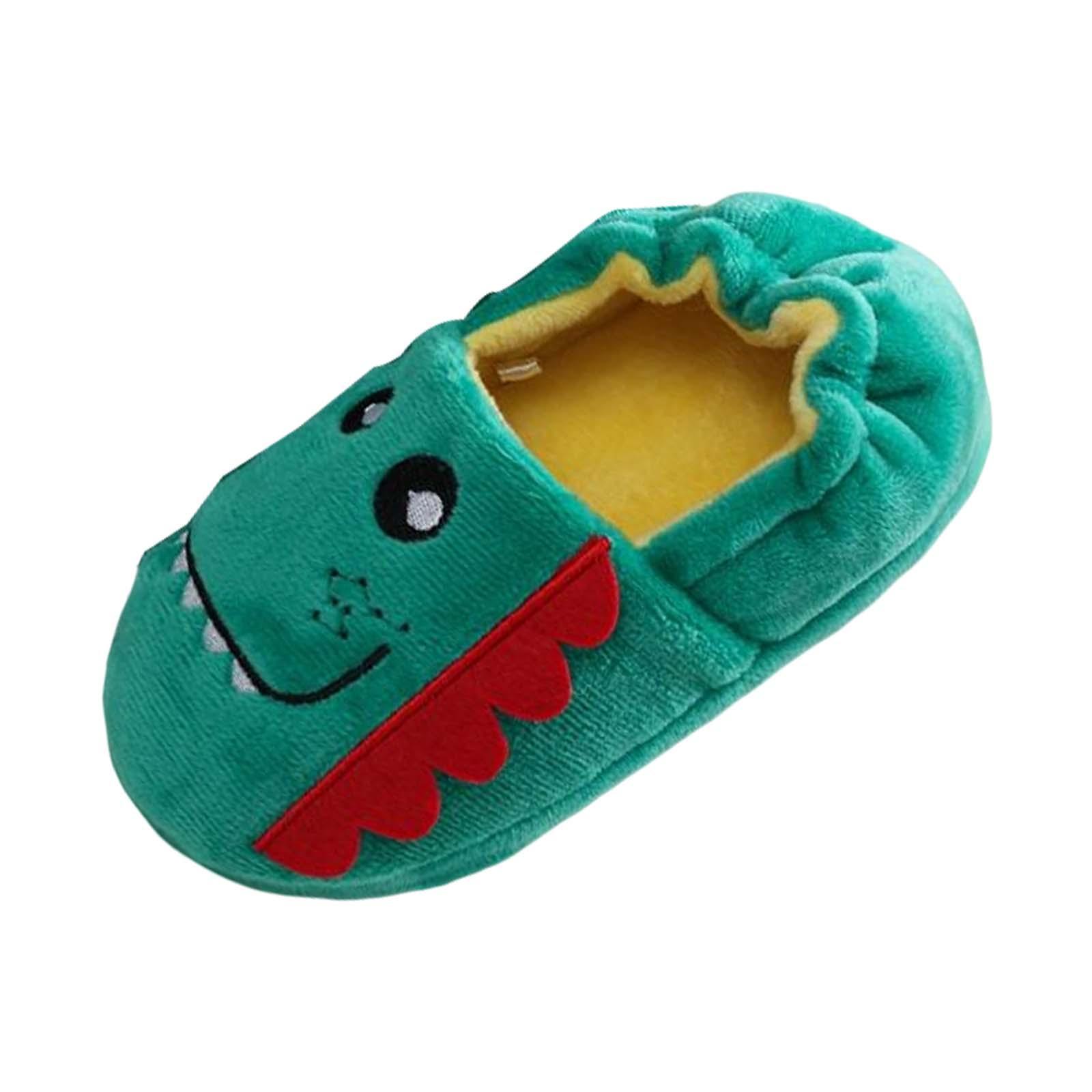 Dinosaur Shaped Slippers Soft Indoor Unisex Kids Boys Warm Shoes