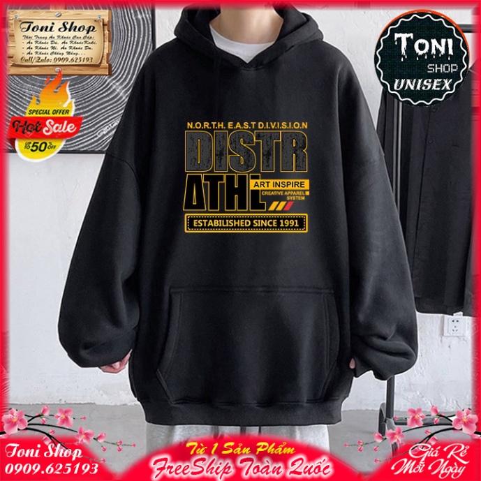 ÁO HOODIE CHỮ DISTR - In Pet Siêu Bền Siêu Đẹp - Full Size Full Màu