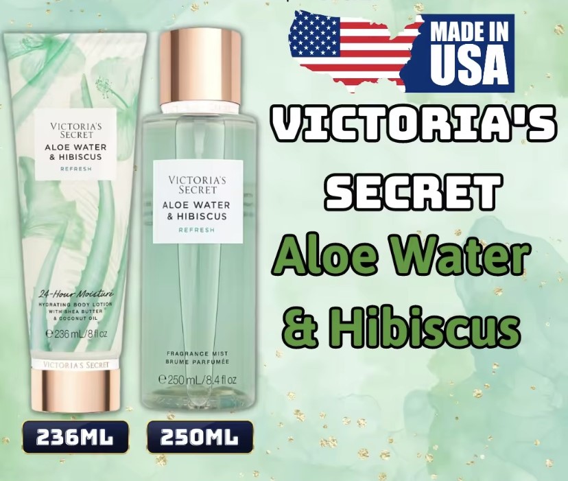 Victoria Secret Aloe Water &amp; Hibiscus Chính Hãng - Body Mist Victoria Secret 250ml - Lotion Victoria Secret 236ml