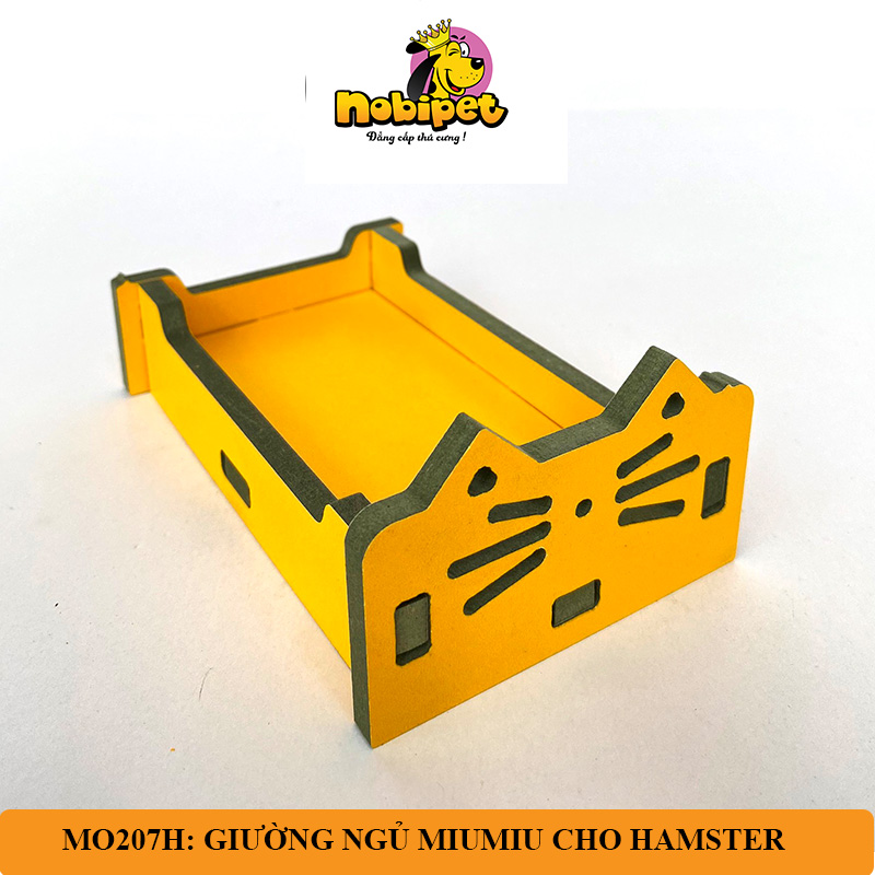 MO207H- Giường Ngủ Miumiu Gỗ Công Nghiệp Màu Vàng- Nhà Ngủ Cho Hamster – MadebyNobipet