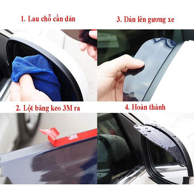 Bộ 02 miếng vè che mưa gương chiếu hậu ô tô