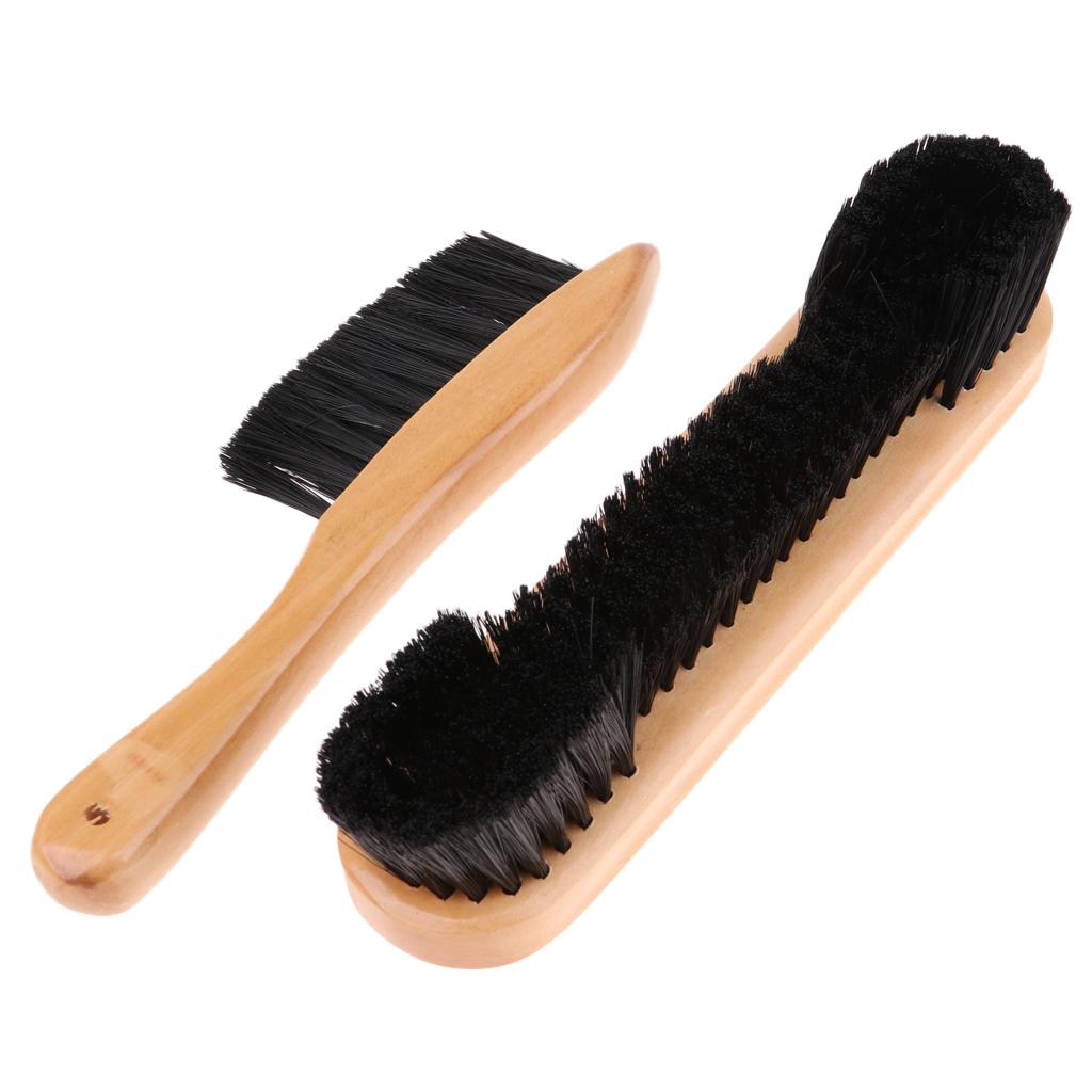 2pcs Billiards 9'' PVC Pool Table And Rail Brush Cleaner Solid Wooden Handle