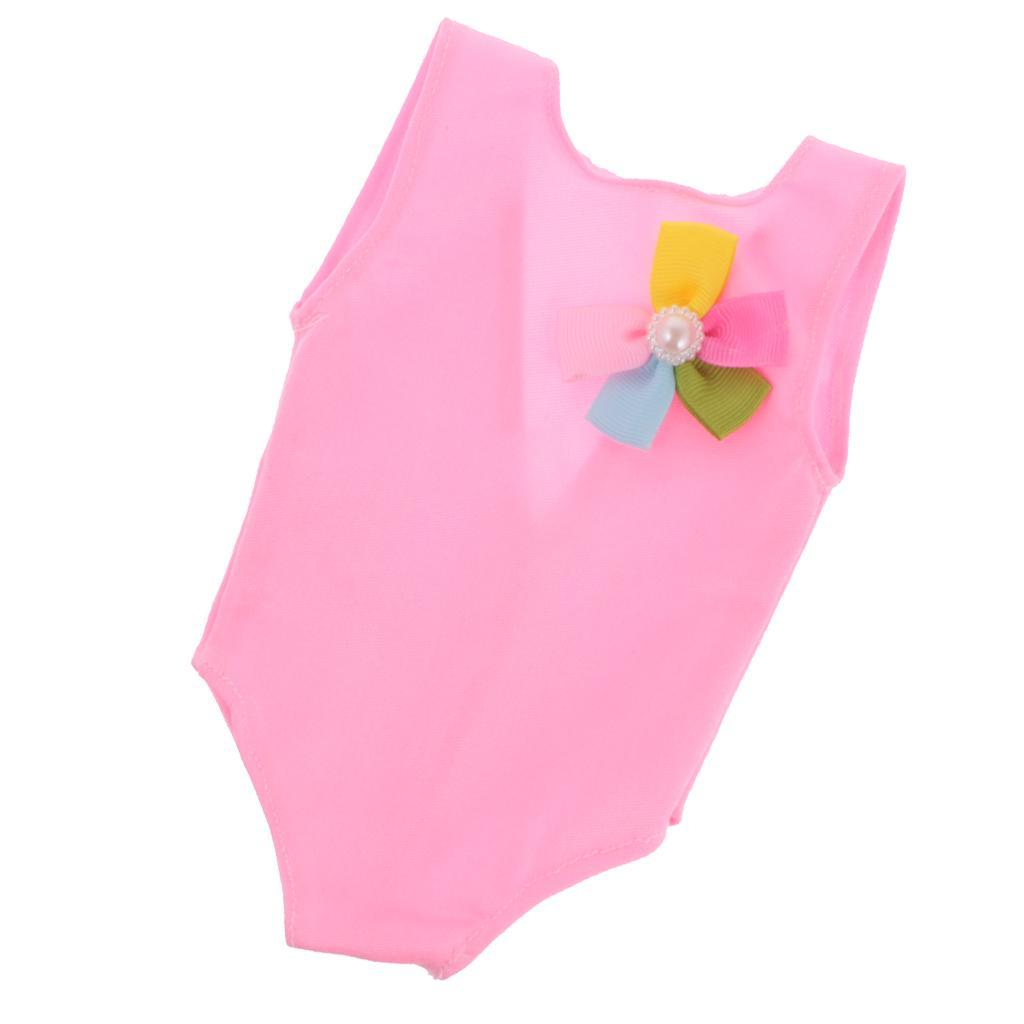 Cute Flower One-piece Swimwear Swimsuit Outfit for 18inch American Doll Our Generation Doll
