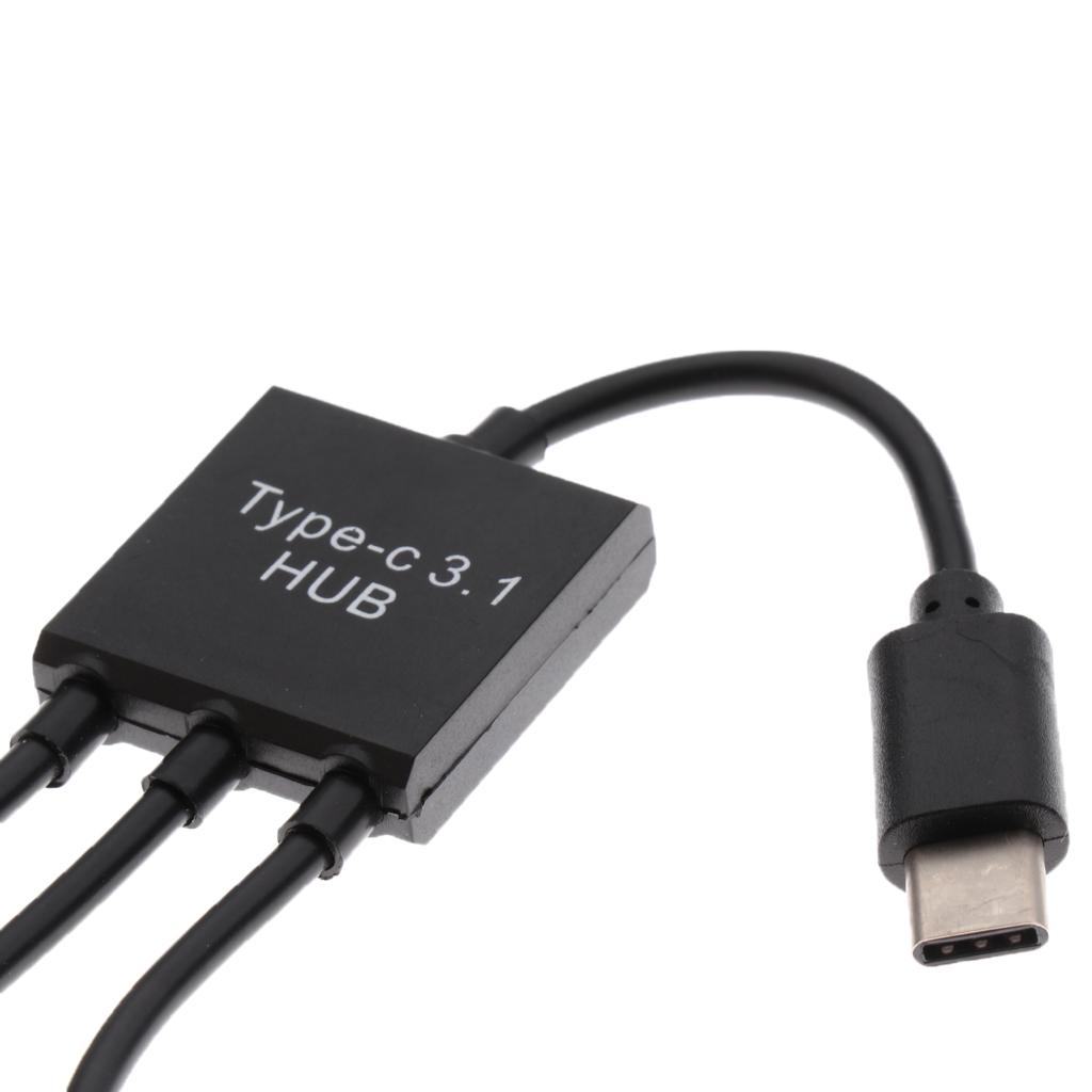 3 in 1 Micro USB HUB Adaptor with Power Charge OTG Cable Adapter Connector