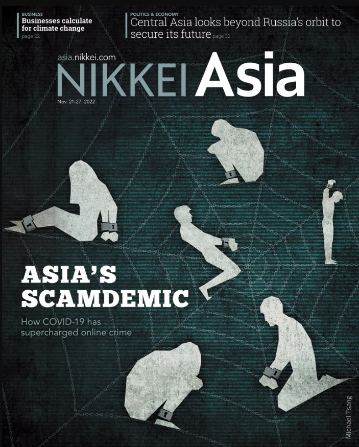 Nikkei Asia - 2022: ASIA'S SCAMDEMIC - 46.22  tạp chí kinh tế nước ngoài, nhập khẩu từ Singapore