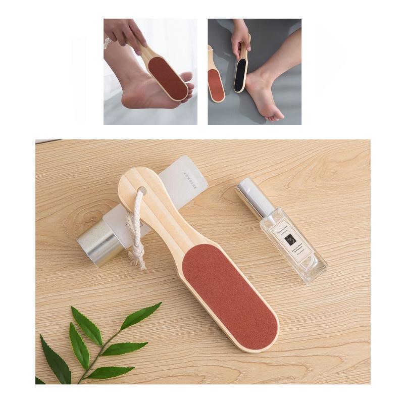 Dụng cụ mài nhẵn tẩy da chết gót chân bằng gỗ và giấy nhám