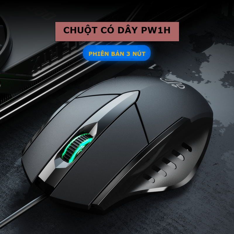 Chuột chơi game inphic PW1H chuột văn phòng có dây (phiên bản 3 phím)  1200dpi - Hàng nhập khẩu