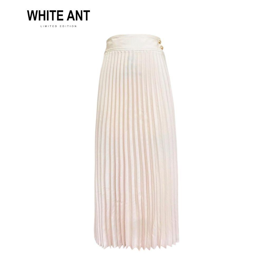 Chân Váy Midi Xếp Ly WHITE ANT Thiết Kế Dáng Xoè Nữ Tính, Chất Liệu Lụa Tre Bamboo Mềm Nhẹ Chống Nhăn 110303006