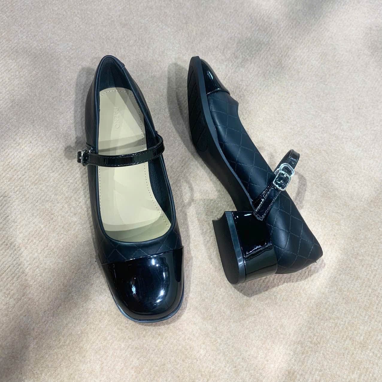 [CHÍNH HÃNG] Giày Cao Gót 3P PABNO PN12040– Mũi vuông | Sang Trọng | Dễ Đi