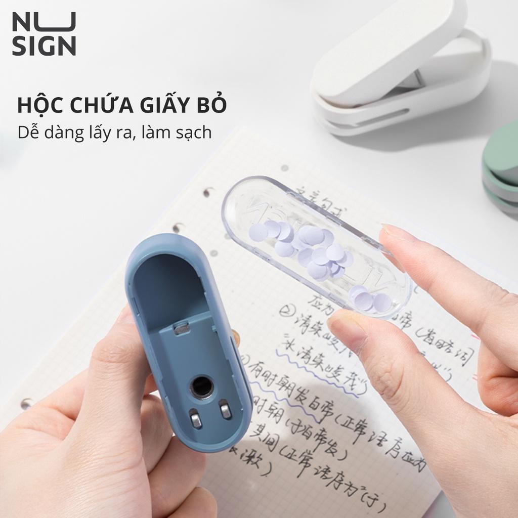 Kìm Bấm Đục Lỗ Giấy Mini Cao Cấp NUSIGN - Dụng Cụ Bấm Lỗ Giấy Làm Sổ Còng Cầm Tay Tiện Lợi - mã NS088