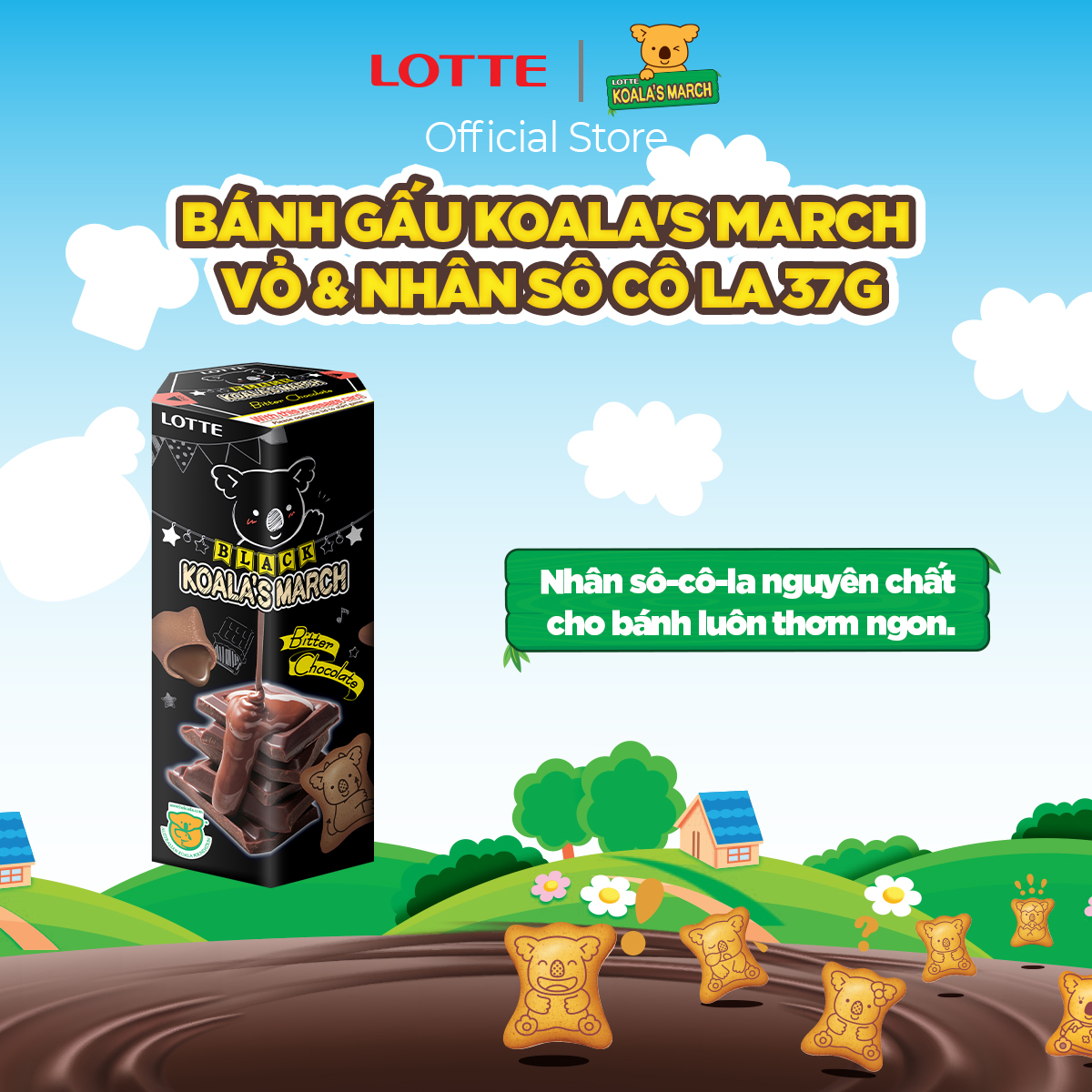 Combo 6 hộp Bánh gấu Koala's March vỏ và nhân sô cô la 37 g