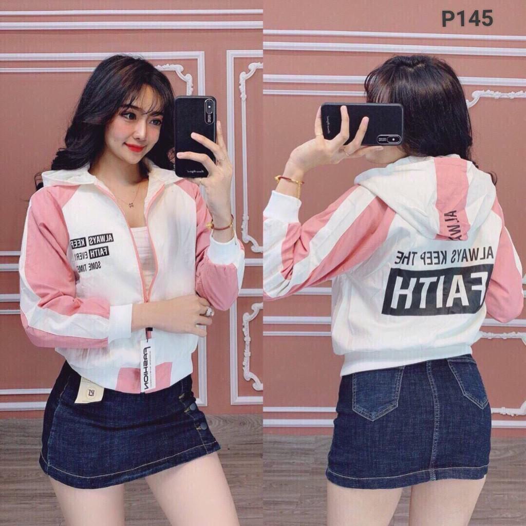 ÁO KHOÁT DÙ IN CHỮ THỜI TRANG DỄ THƯƠNG