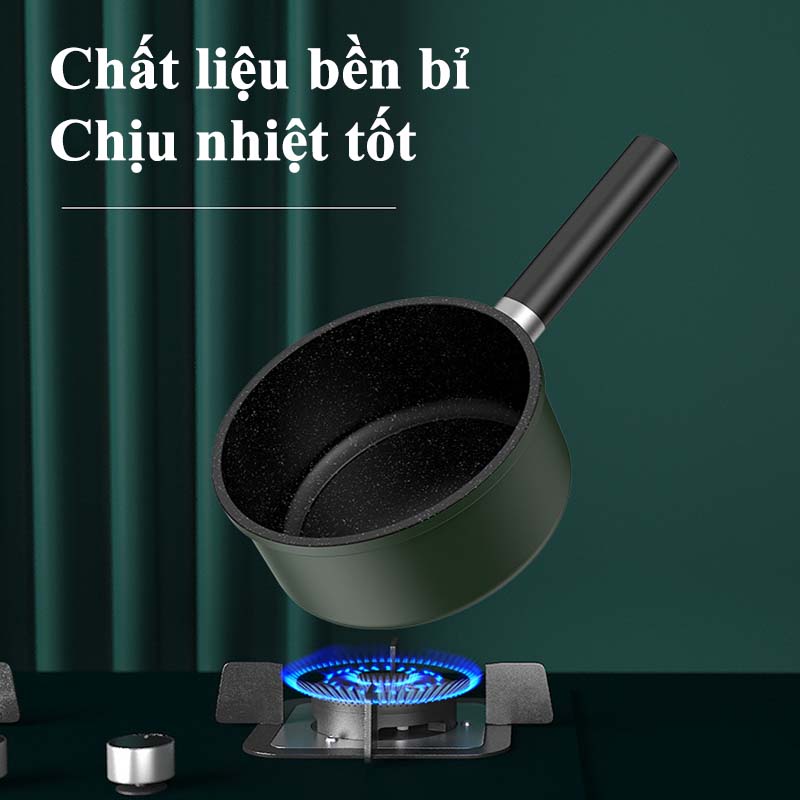 Nồi Hấp 2 Tầng Chống Dính Cao Cấp Vân Đá Hoa Cương Dung Tích 1.3L Kèm Xửng Hấp Inox Tiện Lợi Vung Kính Dày Dặn Bộ Nồi Chảo Cho Bé Ăn Dặm Quấy Bột Cho Bé Đáy Từ Dùng Mọi Loại Bếp Đường Kính 16cm 18cm Bắt Nhiệt Đều - ML016