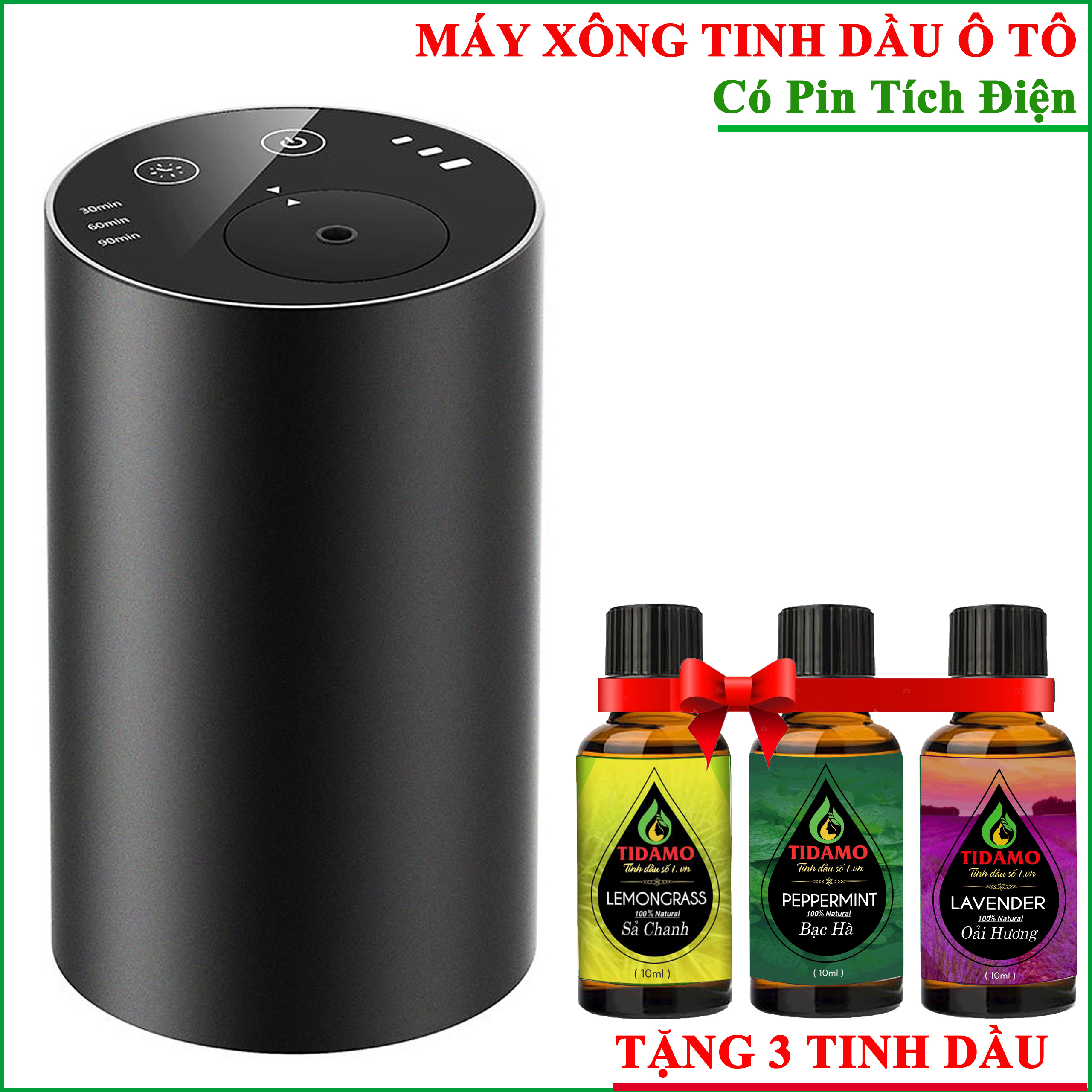 Máy Xông Tinh Dầu Có Pin Tích Điện, Vỏ Kim Loại Nguyên Khối, Nút Cảm Ứng, Tặng Tinh Dầu (Tùy Chọn) - Máy Khuếch Tán Tinh Dầu Trực Tiếp Chuyên Dụng Cho Xe ô tô và Gia Đình