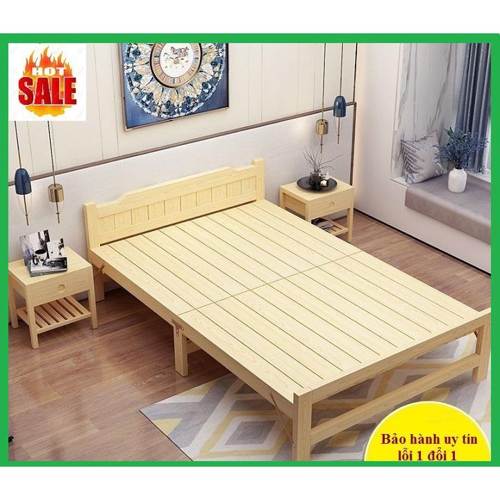 Giường Ngủ Gỗ Thông Gấp Gọn 100x195cm++Trọng Lượng Nhẹ+Tháo Lắp Dễ Dàng+Gỗ Thông Nhập Khẩu Cao Cấp