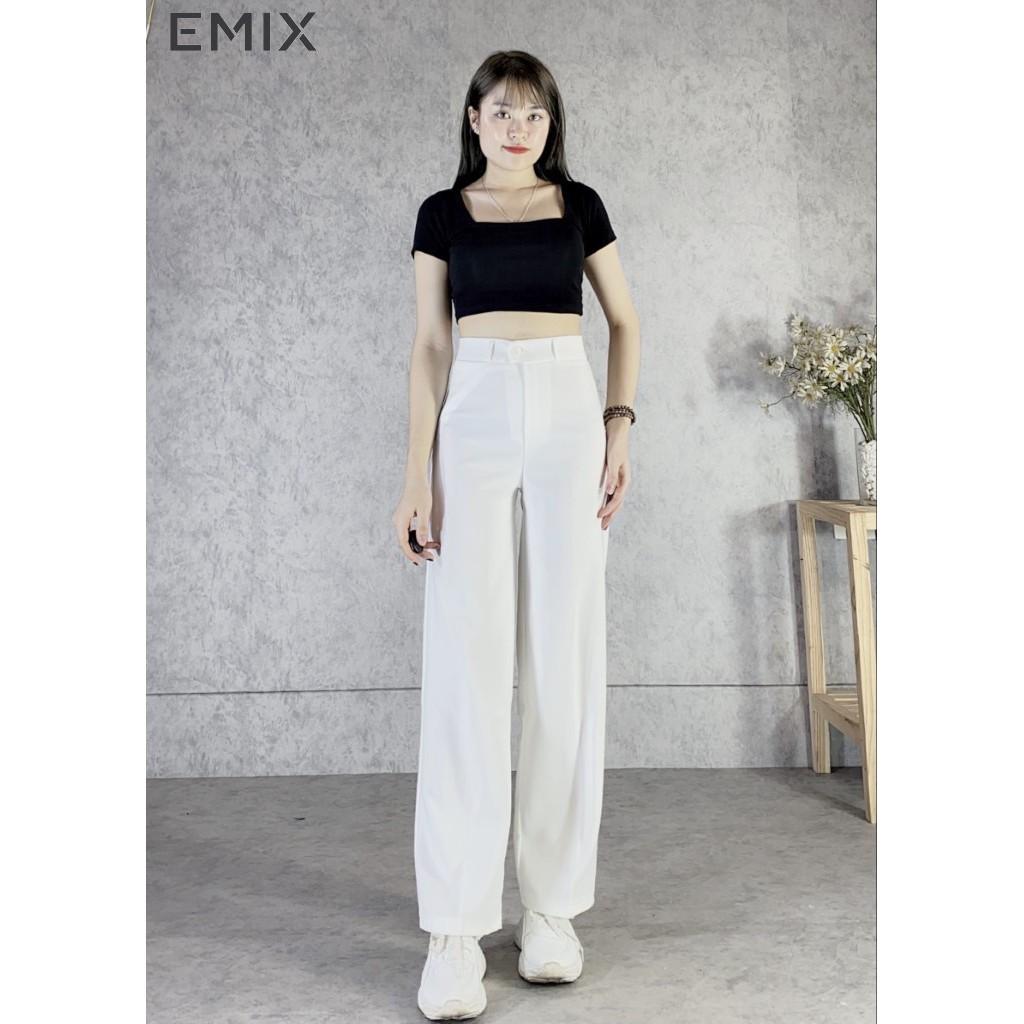Quần tây nữ công sở 09 EMIX , ống suông, dáng dài 100cm, vải tuyết mưa dày đẹp, không nhăn, cạp nhỏ, tôn dáng
