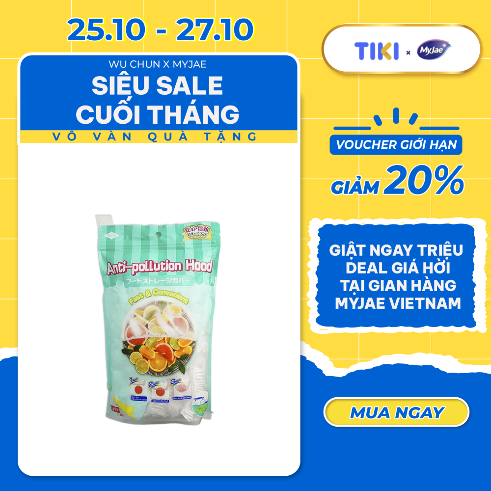 Màng Bọc Thực Phẩm PE Tái Sử Dụng Dạng Bo Chun MyJae, Màng Bọc Bảo Quản Thức Ăn (100 Cái/Gói)