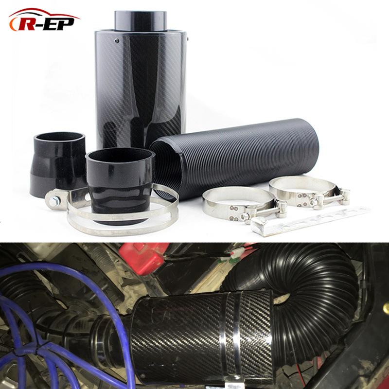 Giao hàng nhanh ebay Amazon xe hơi nóng bằng sợi carbon bộ hộp khí nạp đã sửa đổi bộ lọc không khí lưu lượng cao