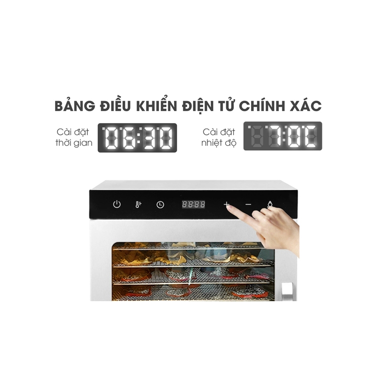 Máy sấy hoa quả 2 lớp 10 khay SS-10H (bảng điện tử) NEWSUN - Hàng chính hãng