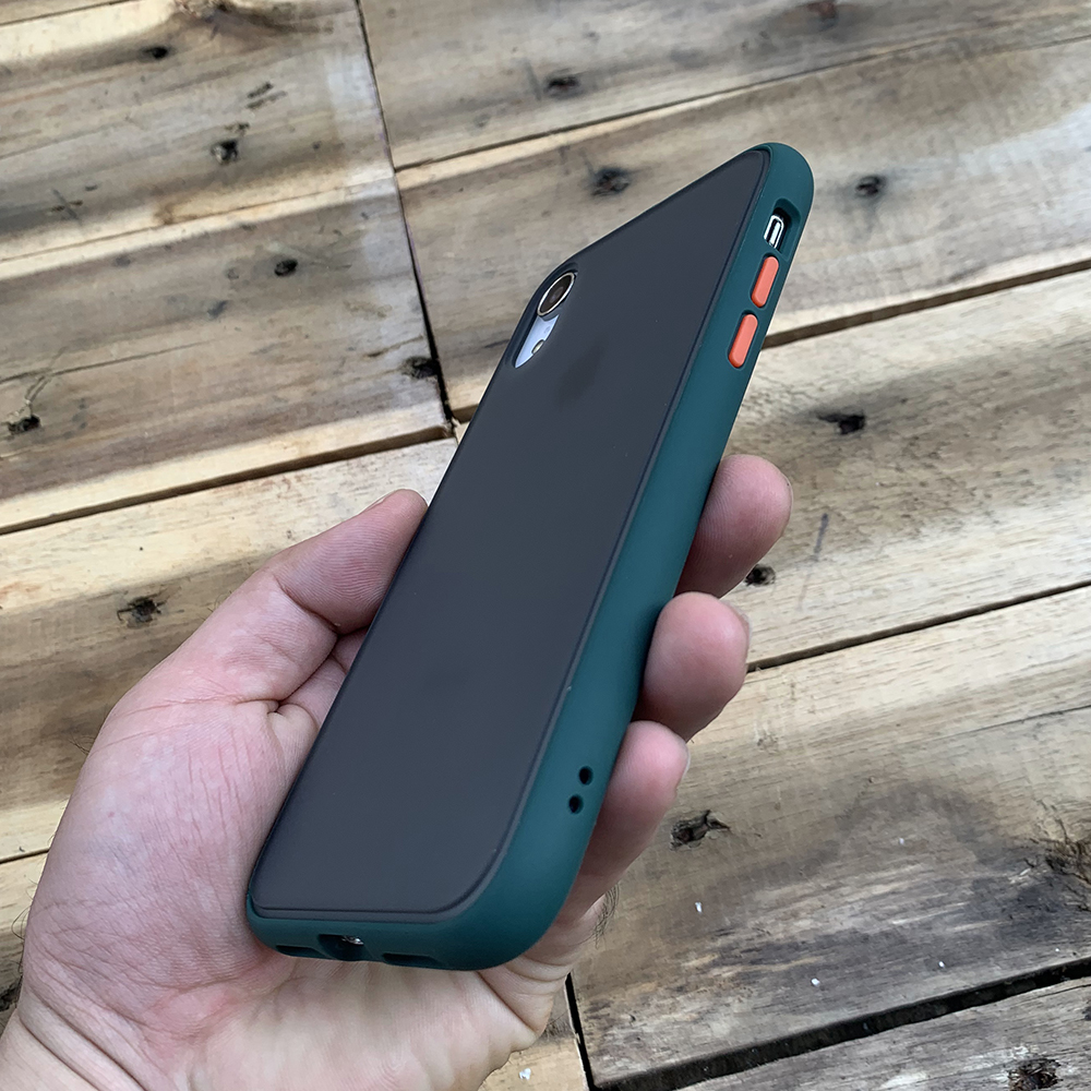 Ốp lưng chống sốc dành cho iPhone XR nút màu cam - Màu xanh đậm