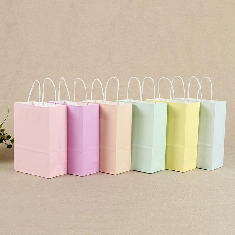 TÚI GIẤY KRAFT DÀY DẶN LÀM QUÀ TẶNG MÀU PASTEL, NHIỀU SIZE Q274