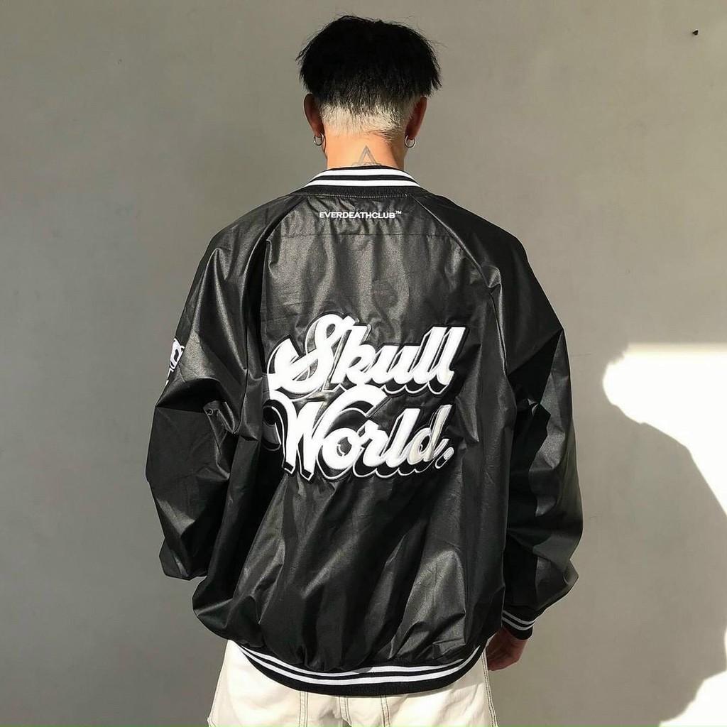 Áo khoác bomber ,áo khoác dù 2 lớp dáng unisex form rộng , phong cách ulzzang in hình The Wolf