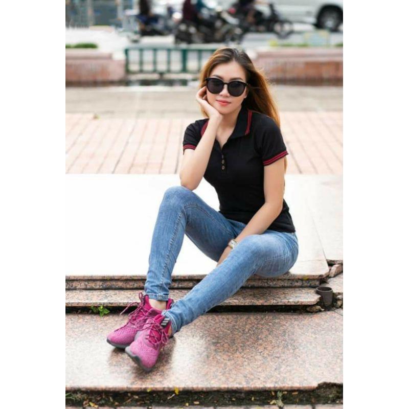 Quần Jeans Nữ Skinny Xanh Trơn Cao Lưng