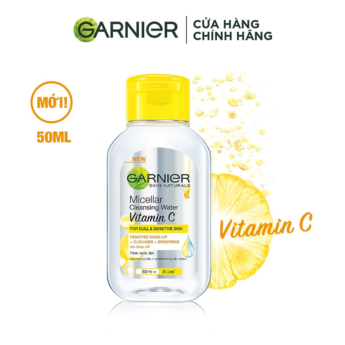 [GARNIER] Nước Tẩy Trang Vitamin C Làm Sạch Sâu Và Trắng Sáng Cho Làn Da  Micellar Water 400/125/50ml