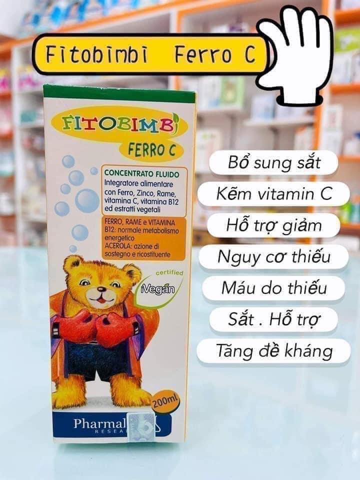 Fitobimbi Ferro C Bổ Sung Sắt, Kẽm, Vitamin C 200ml Kèm Quà Tặng