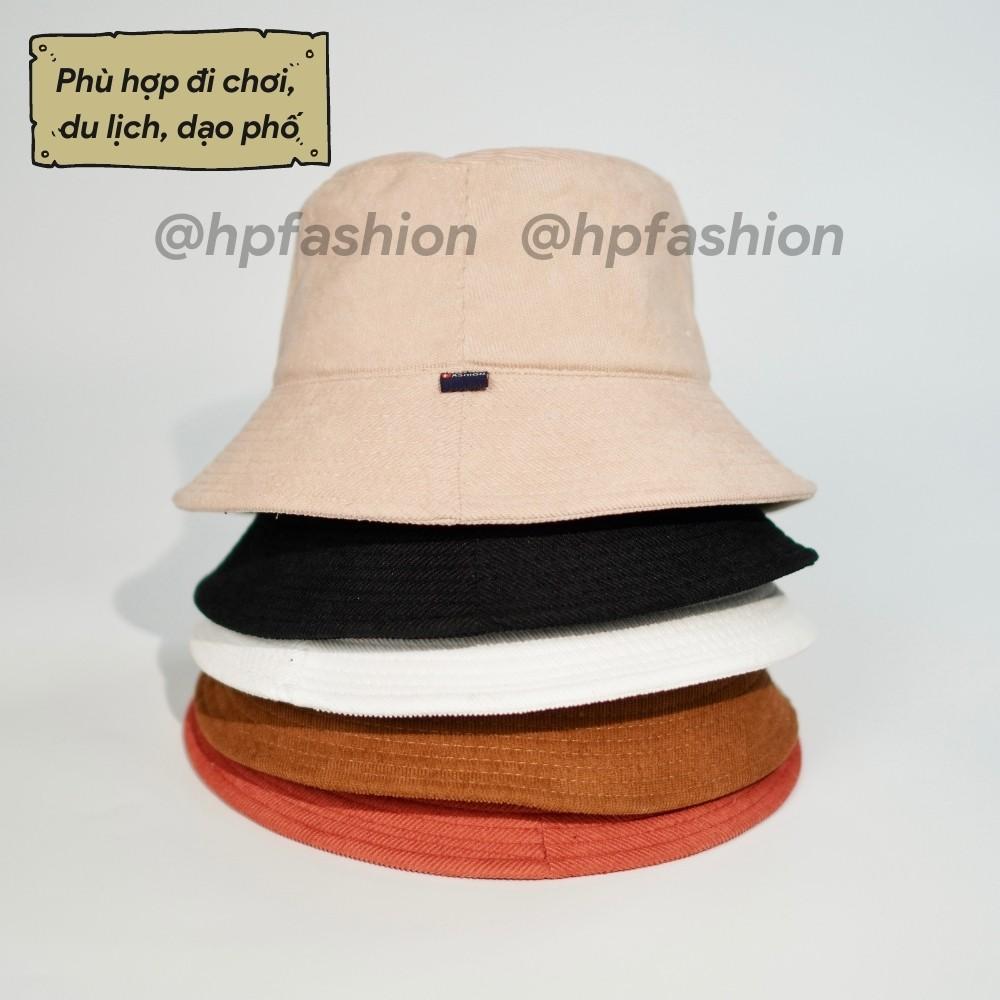 Mũ bucket trơn ️ Nón tai bèo vành tròn trơn chất nhung tăm cao cấp form unisex nam nữ N14