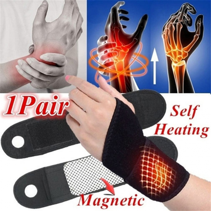 2 Cái/cặp Nam Châm Tự Làm Nóng Hỗ Trợ Cổ Tay Nẹp Bảo Vệ Tấm Bảo Vệ Nam Mùa Đông Giữ Ấm Ban Nhạc Thể Thao Bảo Vệ Bracers Color: Without holes
