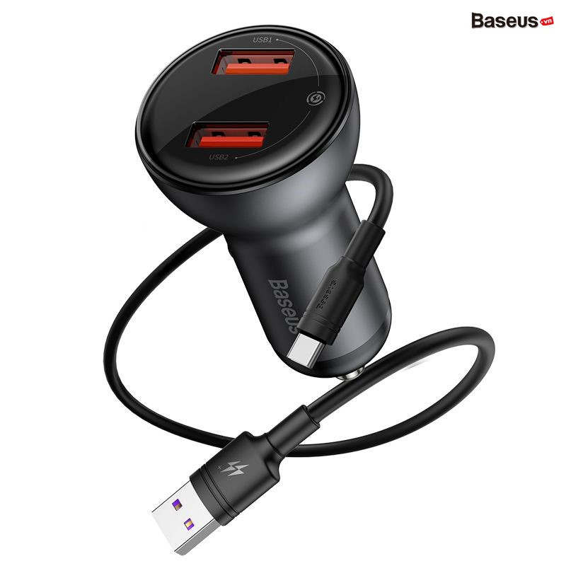 Tẩu sạc đa năng công suất cao Baseus Digital Display Dual SCP Quick Charger - hàng chính hãng