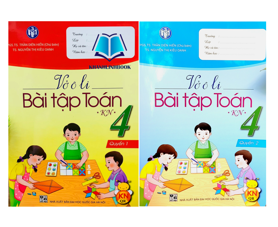 Sách - Combo Vở ô li bài tập toán 4 - quyển 1 + 2