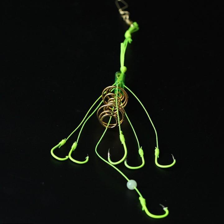 Lưỡi Câu Cá Lăng Xê Hộp 4 lưỡi lancer xanh chất lượng cao - Sanami Fishing