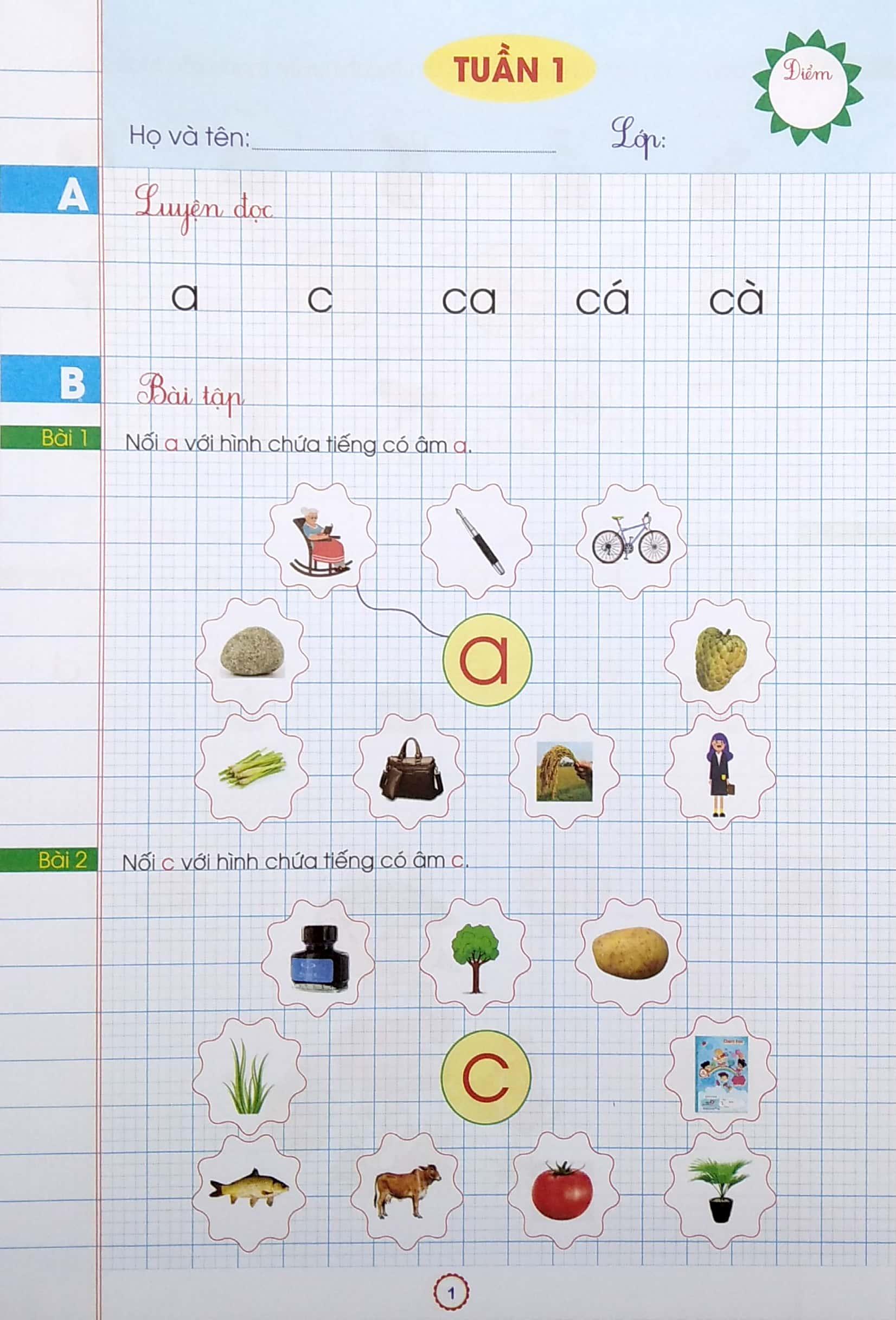 Phiếu Bài Tập Cuối Tuần - Tiếng Việt Lớp 1 (Biên Soạn Theo Chương Trình Sách Giáo Khoa Mới)