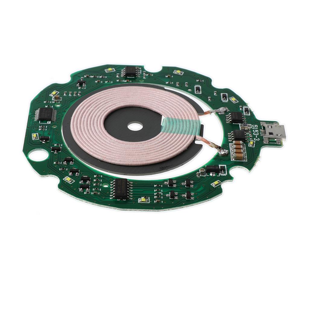 Fast Qi Standard Wireless Charging Module DIY Coil PCBA Circuit Board with Micro USB Port for iPhone X / 8Plus / 8, Samsung Galaxy S8 / S8 Plus / Note 8/ S9