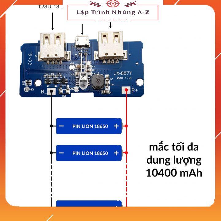 [Lập Trình Nhúng A-Z][156] Mạch Sạc Pin Dự Phòng 2 Cổng USB 5V1A 5V2A